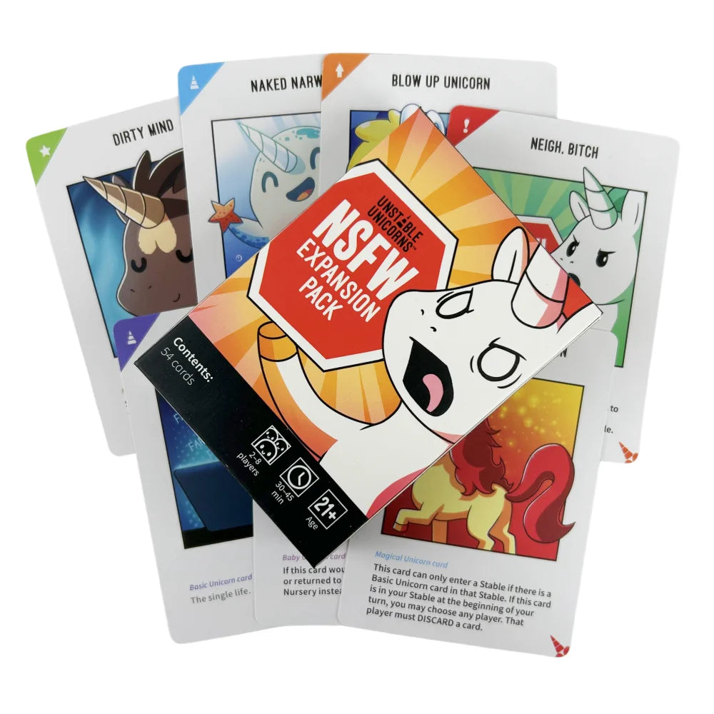 Happy Little Dinosaurs Card Game EXPANSION Pack Party Play Unicorns Cards Board Deck DS20E-NSFW